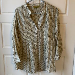 Pintucked printed blouse